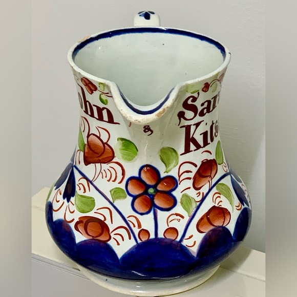 c. 1840 Unrecorded Gaudy Welsh Marriage Jug Inscribed "John & Sarah Kitson" - Picture 9 of 16